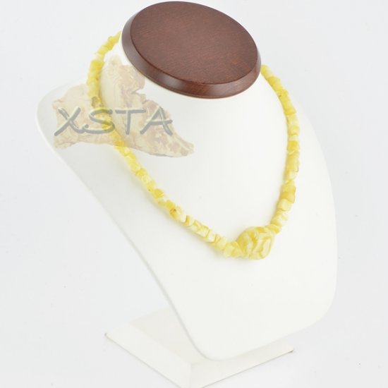 Amber matte necklace irregular polished